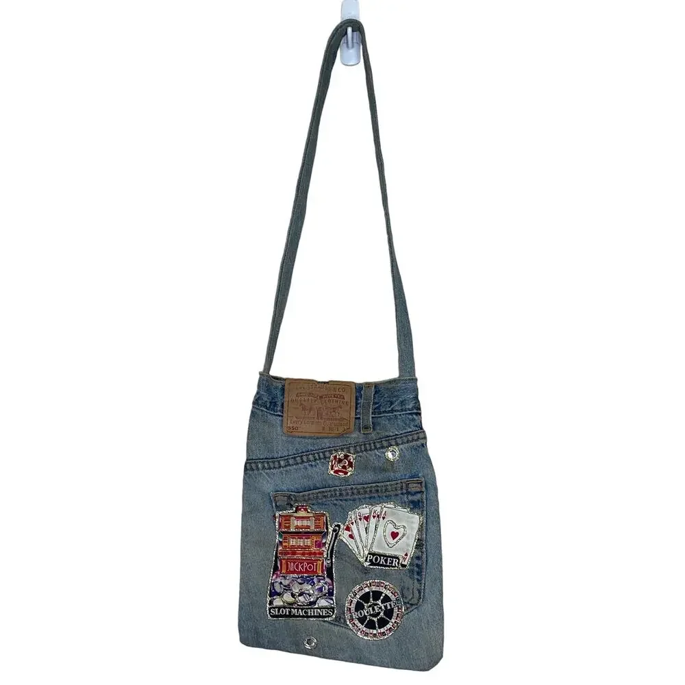 Las Vegas Vintage UNIQUE Hand Crafted Jean Shoulder Bag Made from Levi's 550